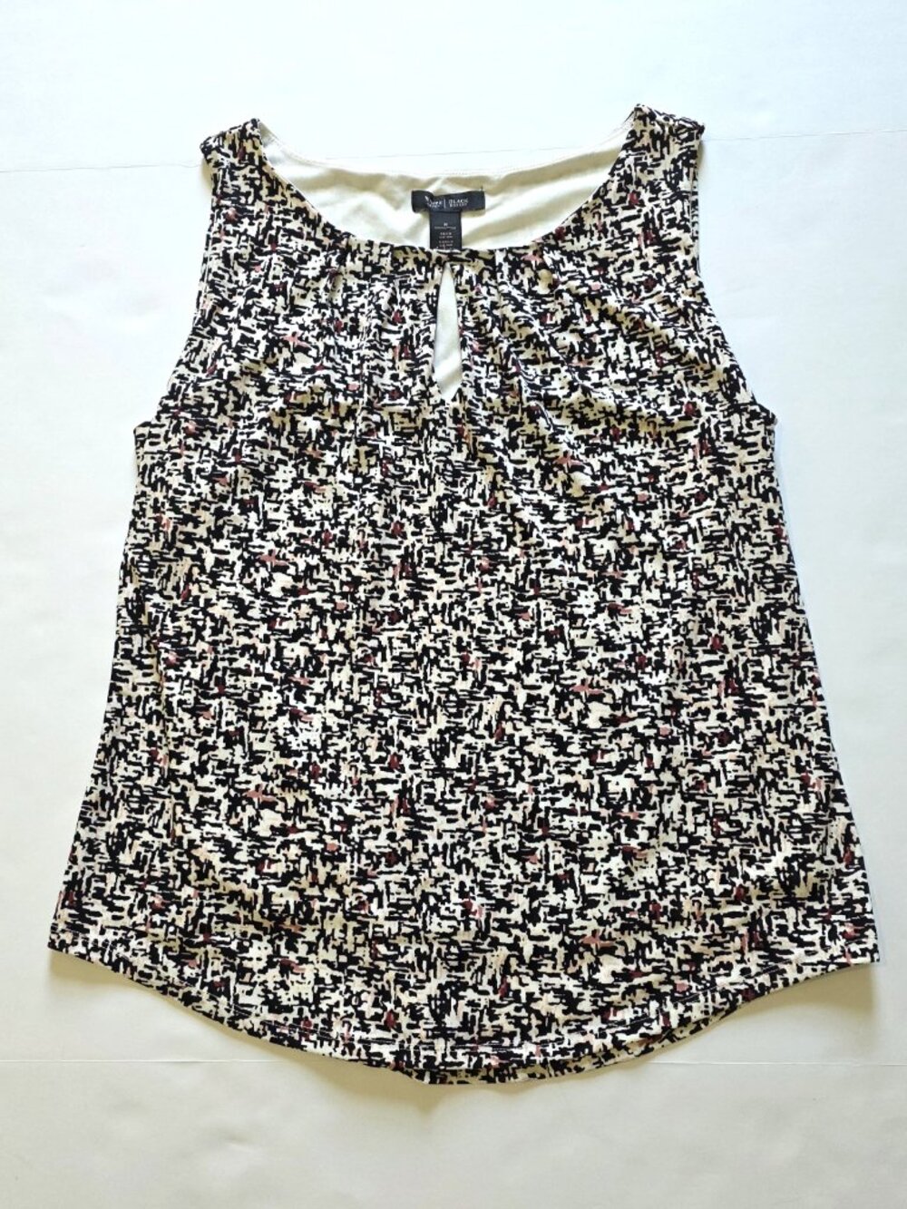 White House Black Market Abstract Print Keyhole Tank Top M - Picture 4 of 6